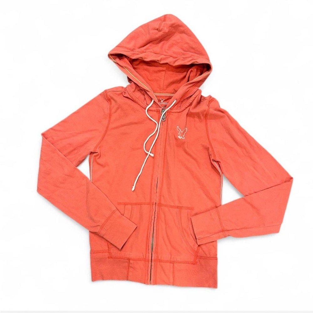 American Eagle Outfitters Orange Zip-Up Jacket